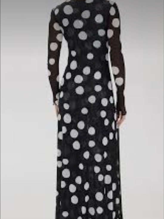 Dresslily Dresses & Skirts - Black & White Polka Dot Long Sleeve Maxi Dress